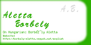 aletta borbely business card